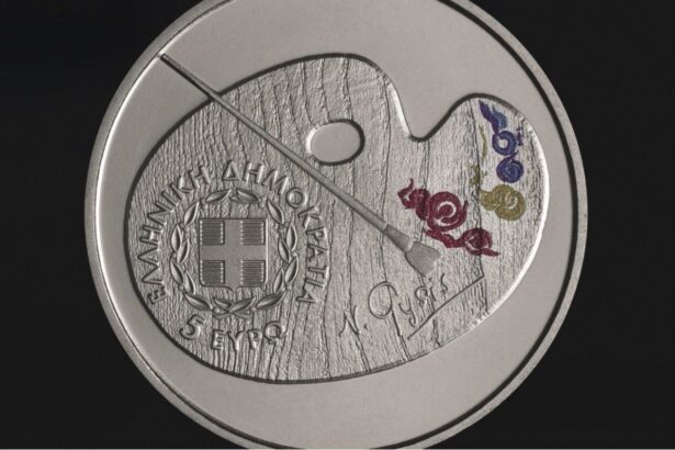 Ο Νικόλαος Γύζης στο πρώτο ελληνικό νόμισμα των 5 ευρώ με χρώμα 2