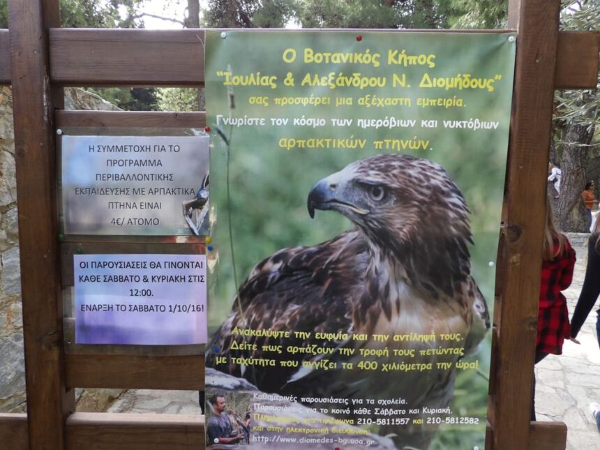 "Καταγγέλλω σόου με άγρια πτηνά στον Διομήδειο Κήπο" 1