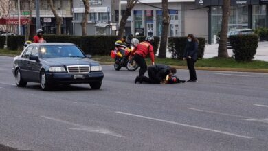 Τραυματισμός συνεπιβάτιδας μηχανής στη Λ. Αθηνών 19
