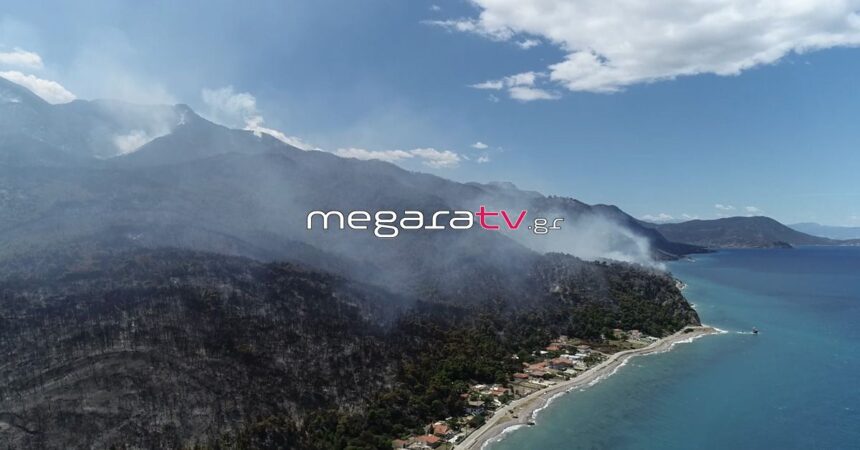 Οι πρώτες εικόνες του καμένου Αλεποχωρίου από ψηλά 1