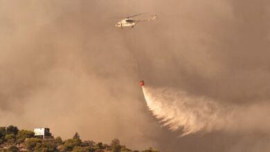 Φωτιά στην Περιφερειακή Αιγάλεω - Επιχειρούν ισχυρές δυνάμεις της Πυροσβεστικής και ελικόπτερο 45