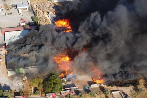 Φωτιά σε επιχείρηση διαχείρισης αποβλήτων στον Ασπρόπυργο - Μήνυμα από το 112 15