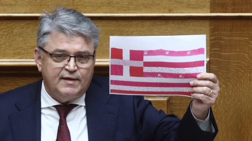 Συζήτηση για τον προϋπολογισμό: Έξαλλος ο Δ. Νατσιός με τη σημαία της Γεωργίας Λαλέ 2 Συζήτηση για τον προϋπολογισμό: Έξαλλος ο Δ. Νατσιός με τη σημαία της Γεωργίας Λαλέ 1
