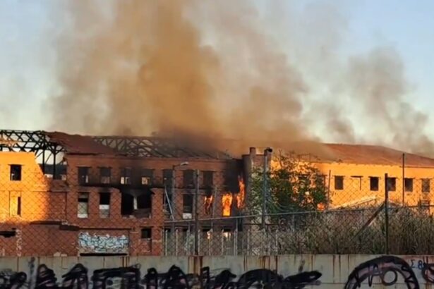 Κτήριο φλέγεται κοντά στο Γενικό Κρατικό Νίκαιας 43