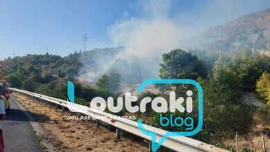 Φωτιά μετά τα διόδια του Ισθμού 19