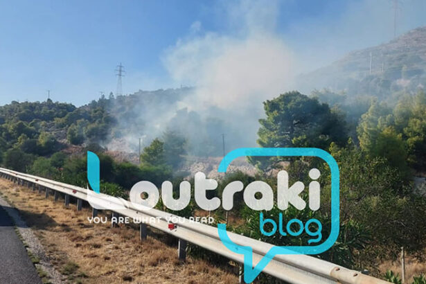 Φωτιά μετά τα διόδια του Ισθμού 3