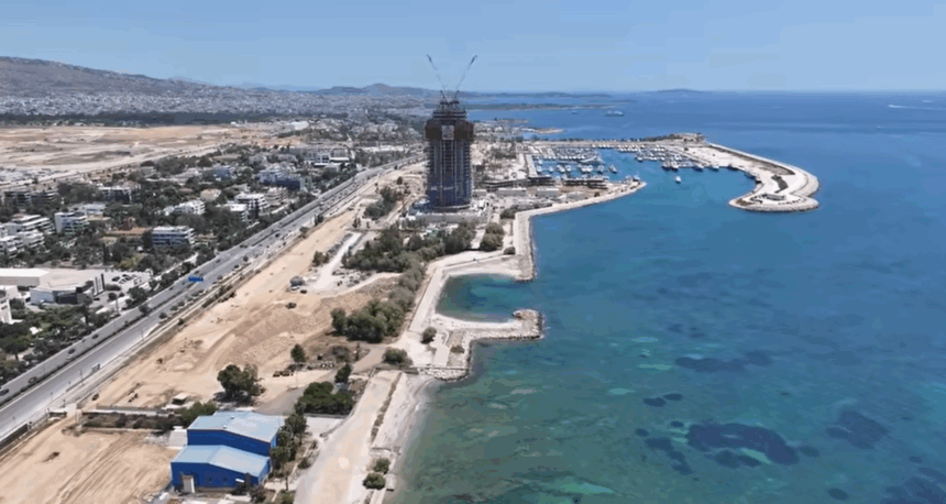 The Ellinikon - βίντεο: Riviera Tower και έργα υπογειοποίησης Ποσειδώνος 1