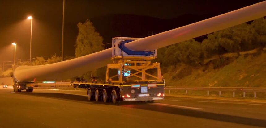Μεταφορά ανεμογεννητριών προκαλεί διακοπές κυκλοφορίας μέχρι τέλος Ιουλίου στην Αθηνών - Κορίνθου 1