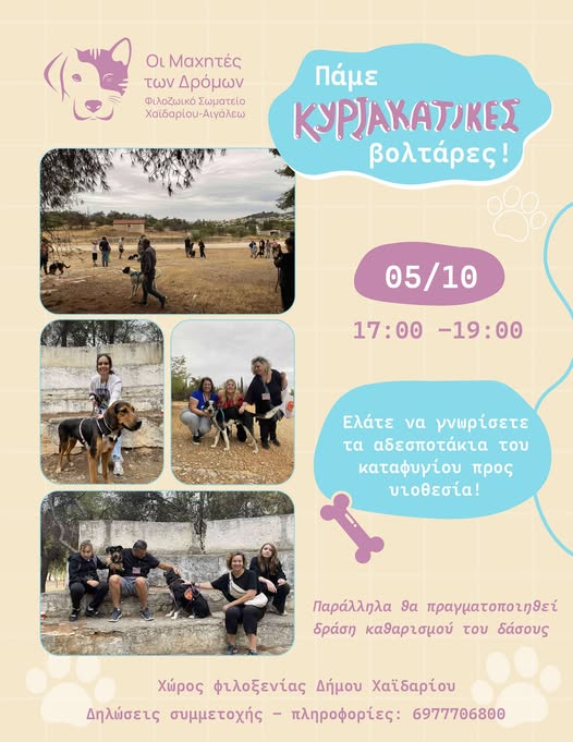 "Κυριακάτικες βολτάρες" στο Χαϊδάρι: Αυτή την Κυριακή δράση διπλής αγάπης… για τα ζώα και για τη φύση μας! 12