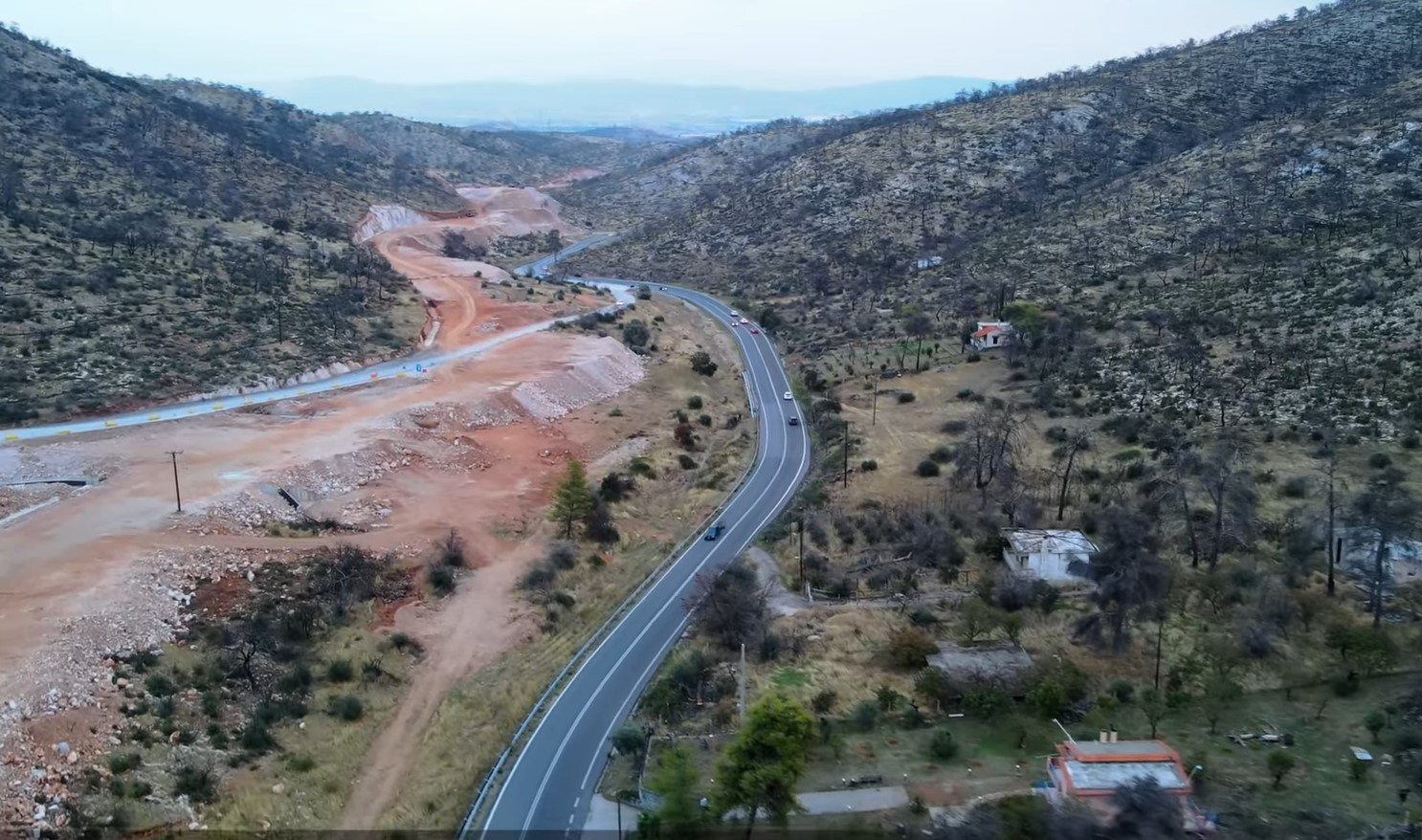 Βίντεο: Έτσι αλλάζει με τη νέα χάραξη η Παλαιά Εθνική Αθηνών - Θηβών 3 νέα χάραξη