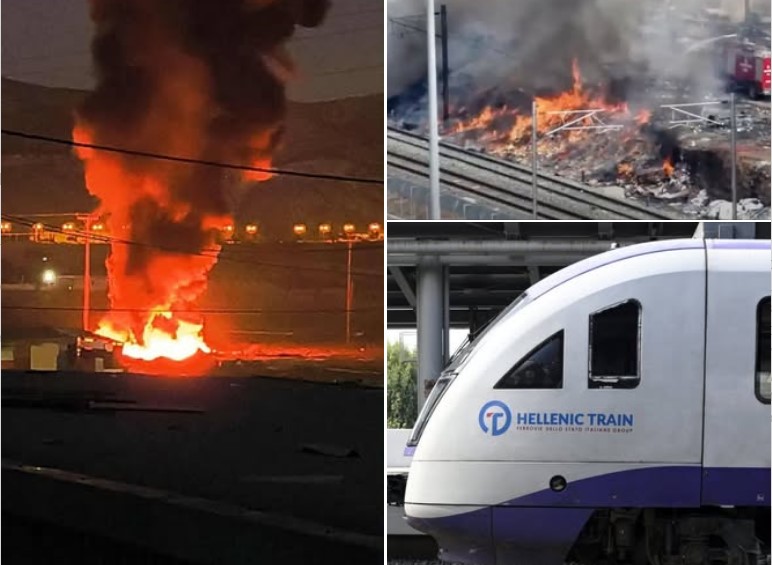 Συνεχείς φωτιές σε τόνους σκουπιδιών εντός της τάφρου του Προαστιακού 1