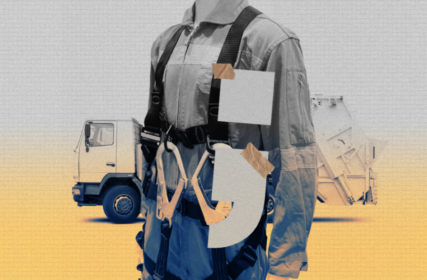 Χωρίς ζώνη ασφαλείας στο απορριμματοφόρο 1