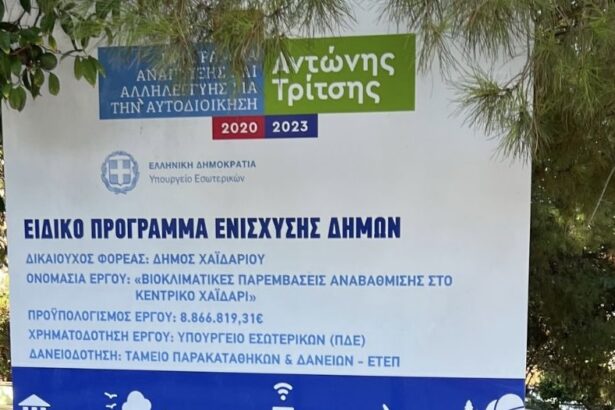 Δελτίο τύπου παράταξης "Χαϊδάρι Ξανά" για το έργο ανάπλασης στο Χαϊδάρι 115