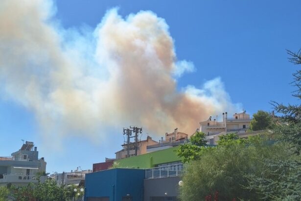 Φωτιά και πυκνοί καπνοί στη βόρεια πλαγιά του Ποικίλου 99