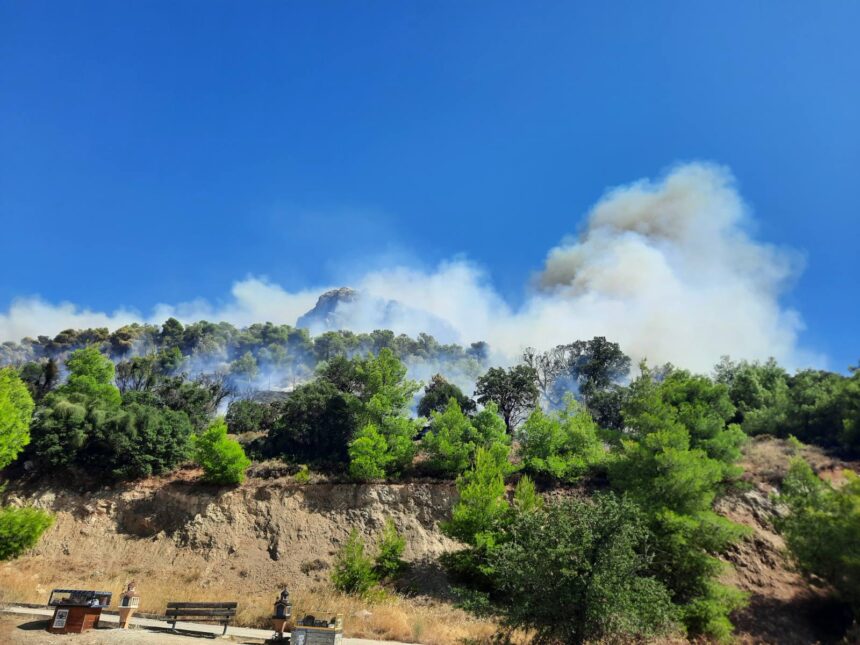 Μάχη να σταματήσει η φωτιά πριν κατεβεί στην ανατολική πλαγιά στο Χαϊδάρι 1