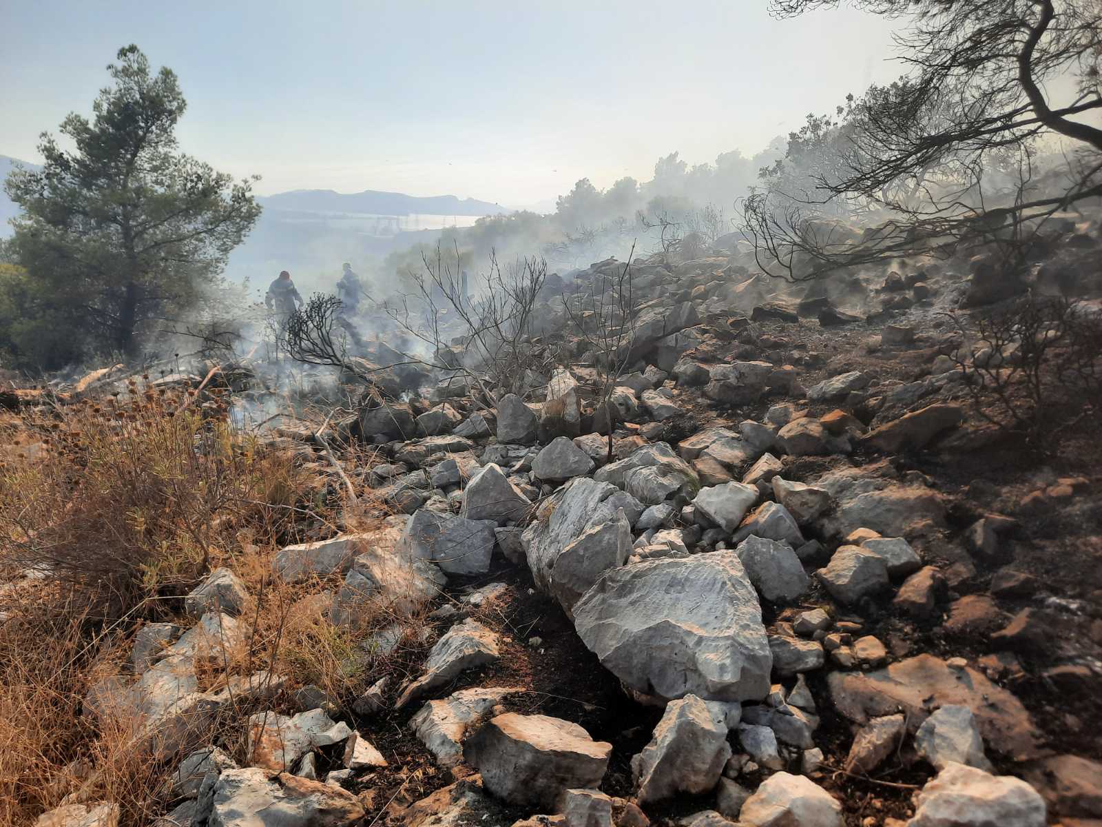 Σε ύφεση η πυρκαγιά, ο "στρατηγός άνεμος" λυπήθηκε το Χαϊδάρι 3